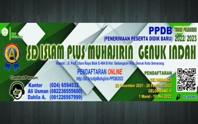 PPDB 2022-2023 SD Islam Plus Muhajirin